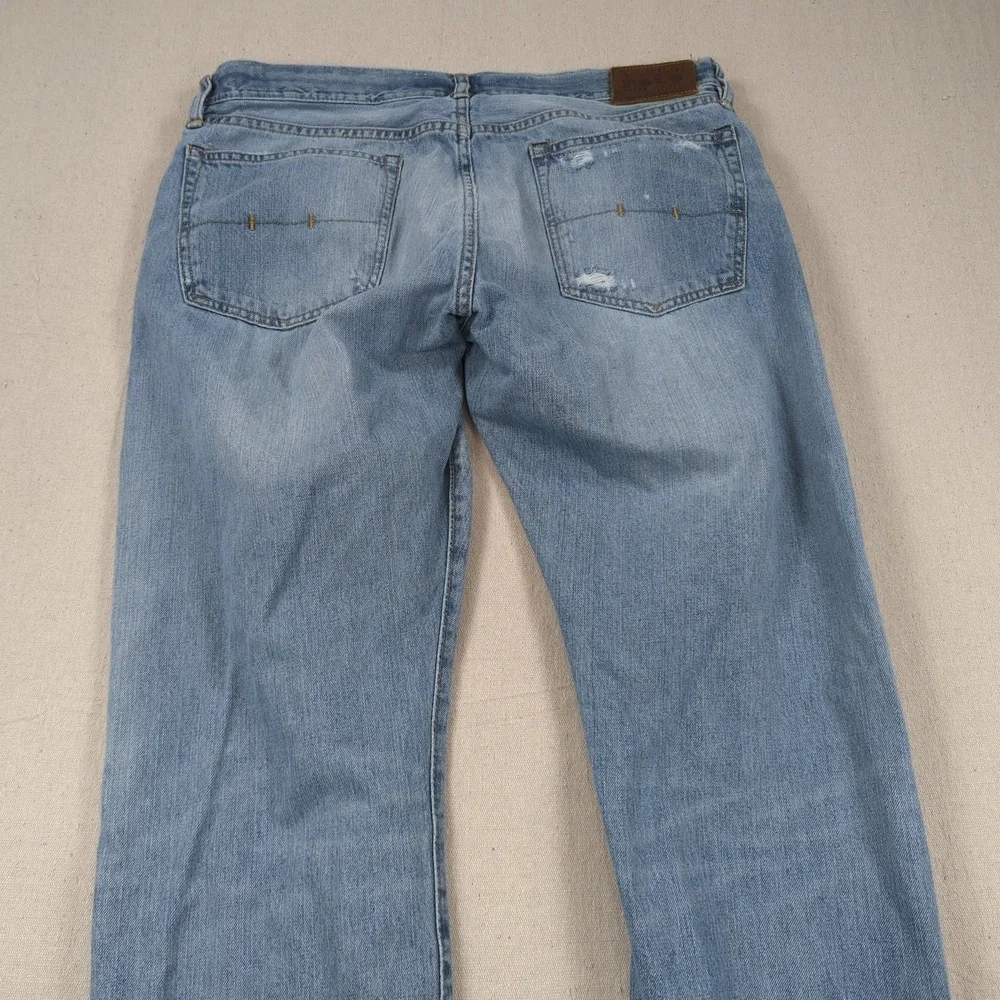 Polo Ralph Lauren Jeans Mens 36x32‎ Blue PRL Distressed Faded Straight